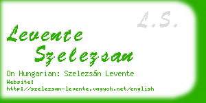 levente szelezsan business card